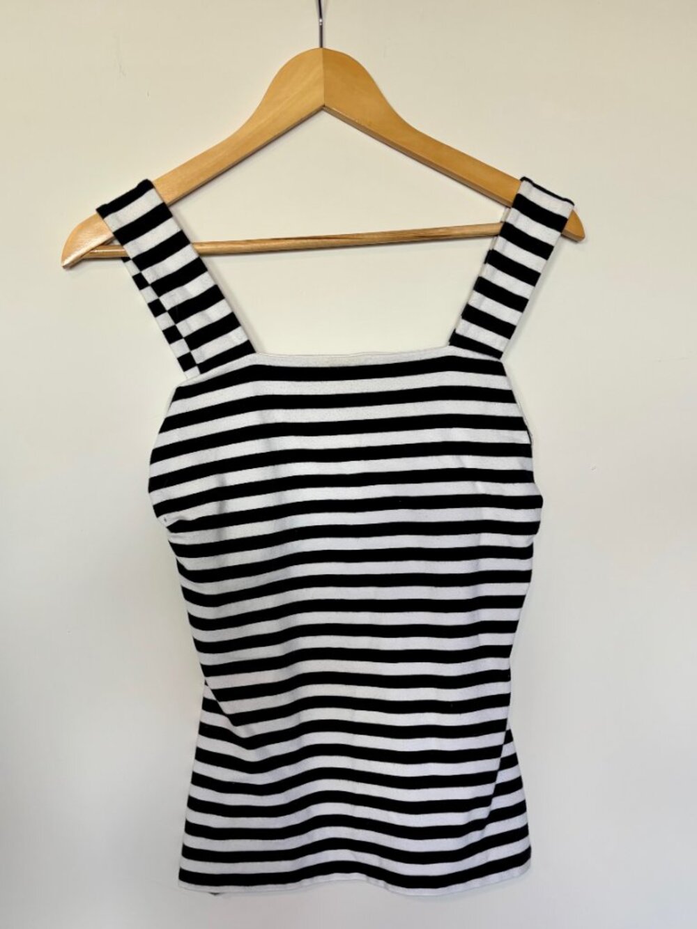Express black and white striped tank top